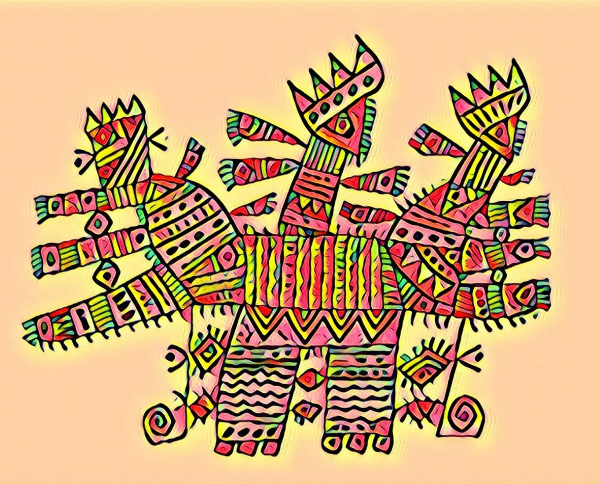  ABSTRACT DRAWING WITH DIGITAL COLORING 