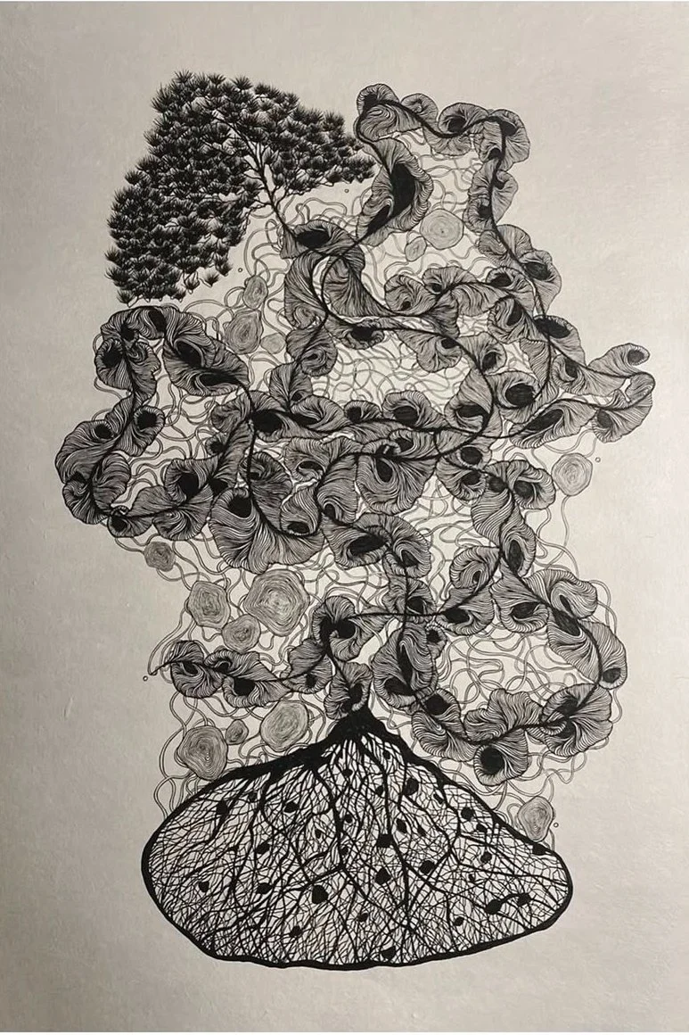  MOVING LUGGAGE  (2025)   93 x 63cm   technical pen on hanji