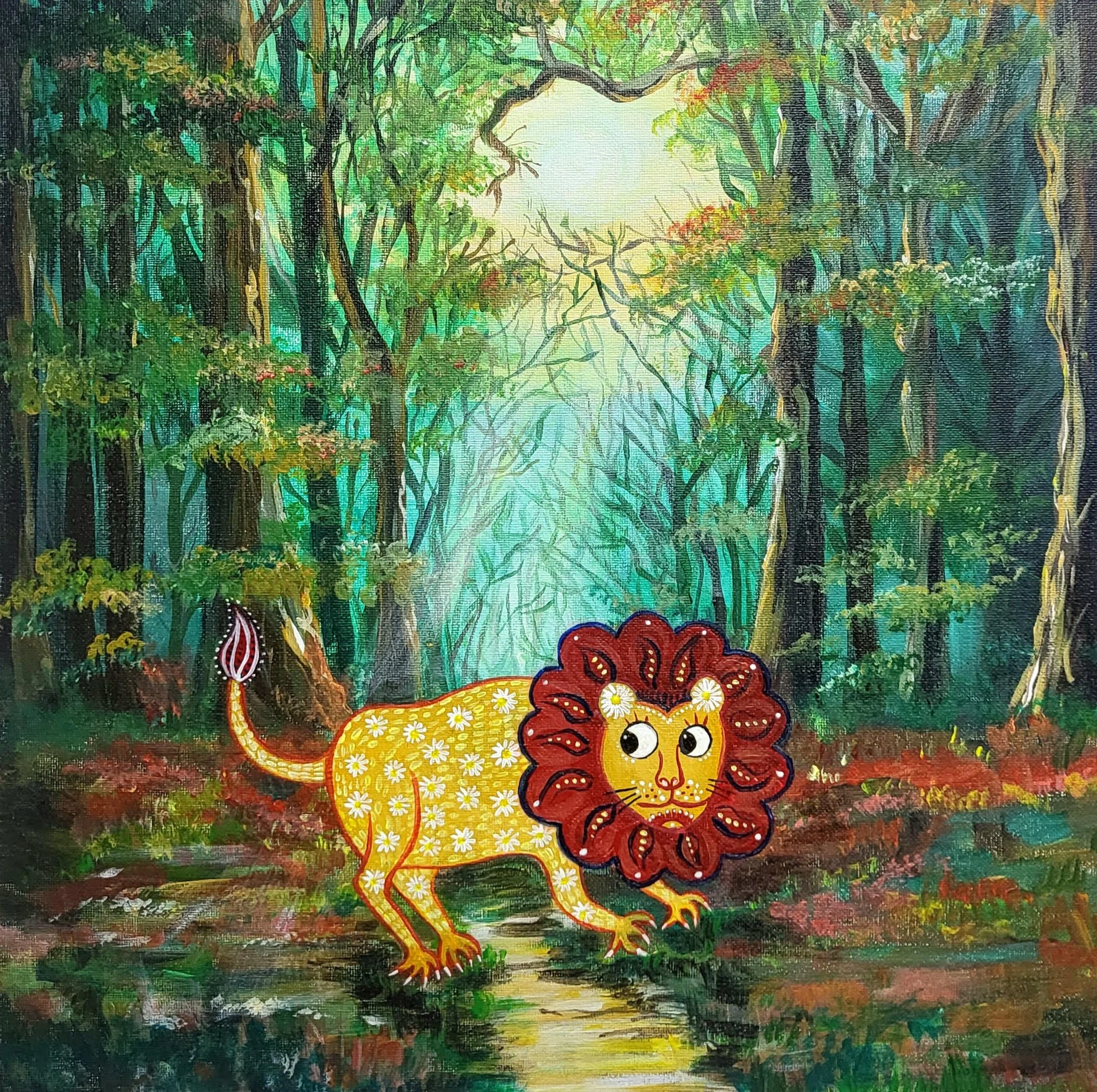  WINDY FOREST  (2025)   37.9 x 37.9cm   acrylic on canvas