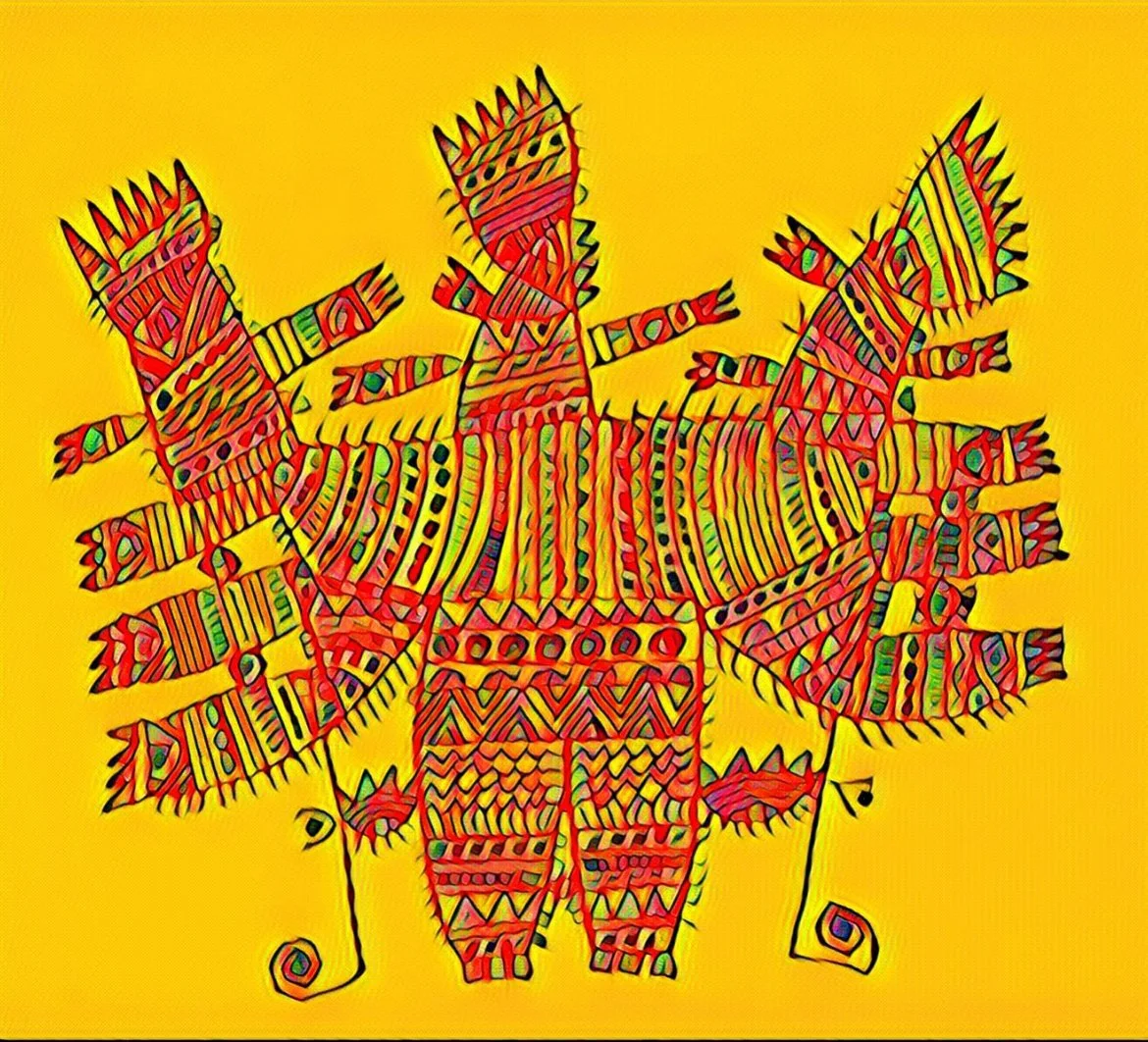  ABSTRACT DRAWING WITH DIGITAL COLORING 