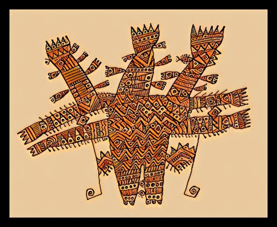  ABSTRACT DRAWING WITH DIGITAL COLORING 