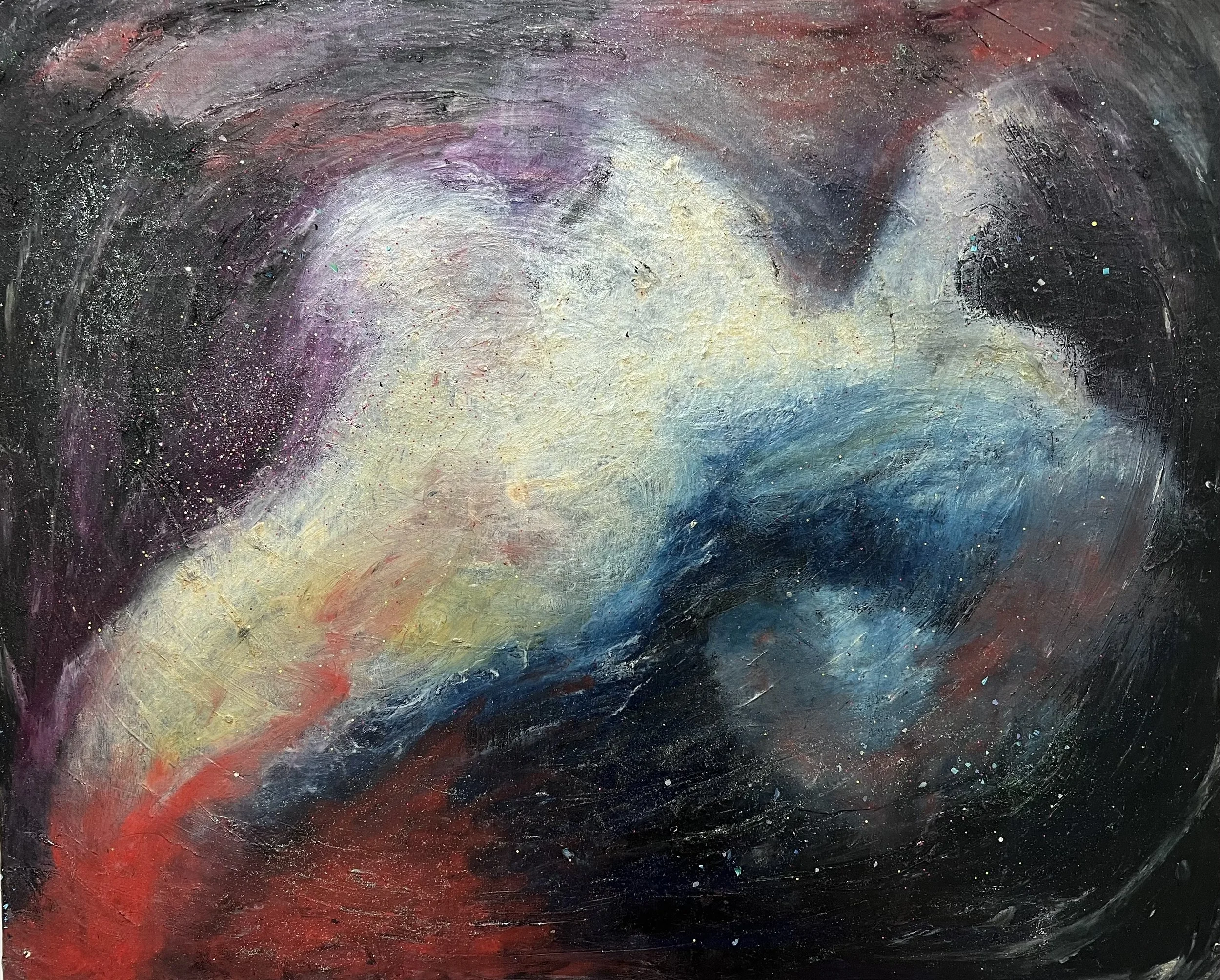 THE FLOW OF THE UNIVERSE (2020) 65.1 x 53.0cm ACRYLIC, MIXED MEDIA ON CANVAS