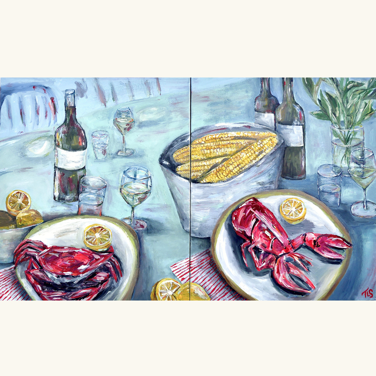 salt air supper - diptych (original)