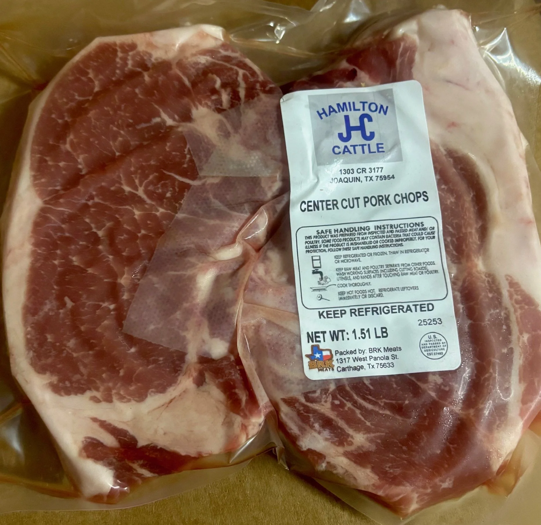 Pork Chop Center Cut