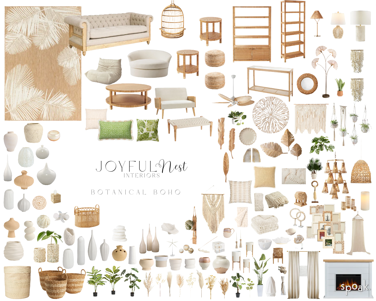 Botanical Boho Living Room Design in Bend, Oregon