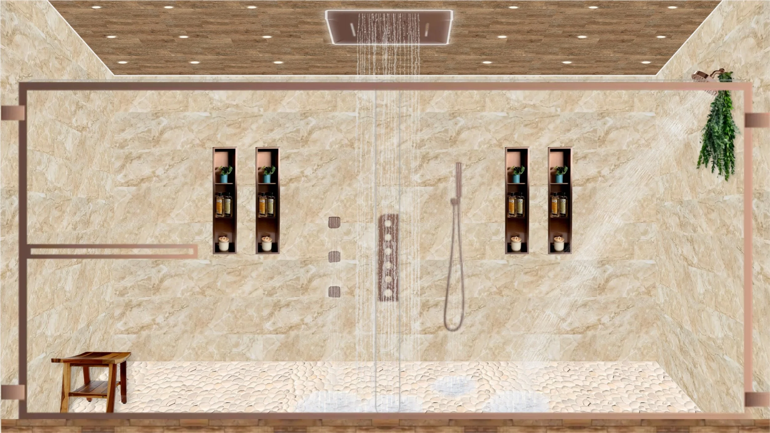 Full Walk-In Shower Design by Joyful Nest Interiors in Bend, Oregon