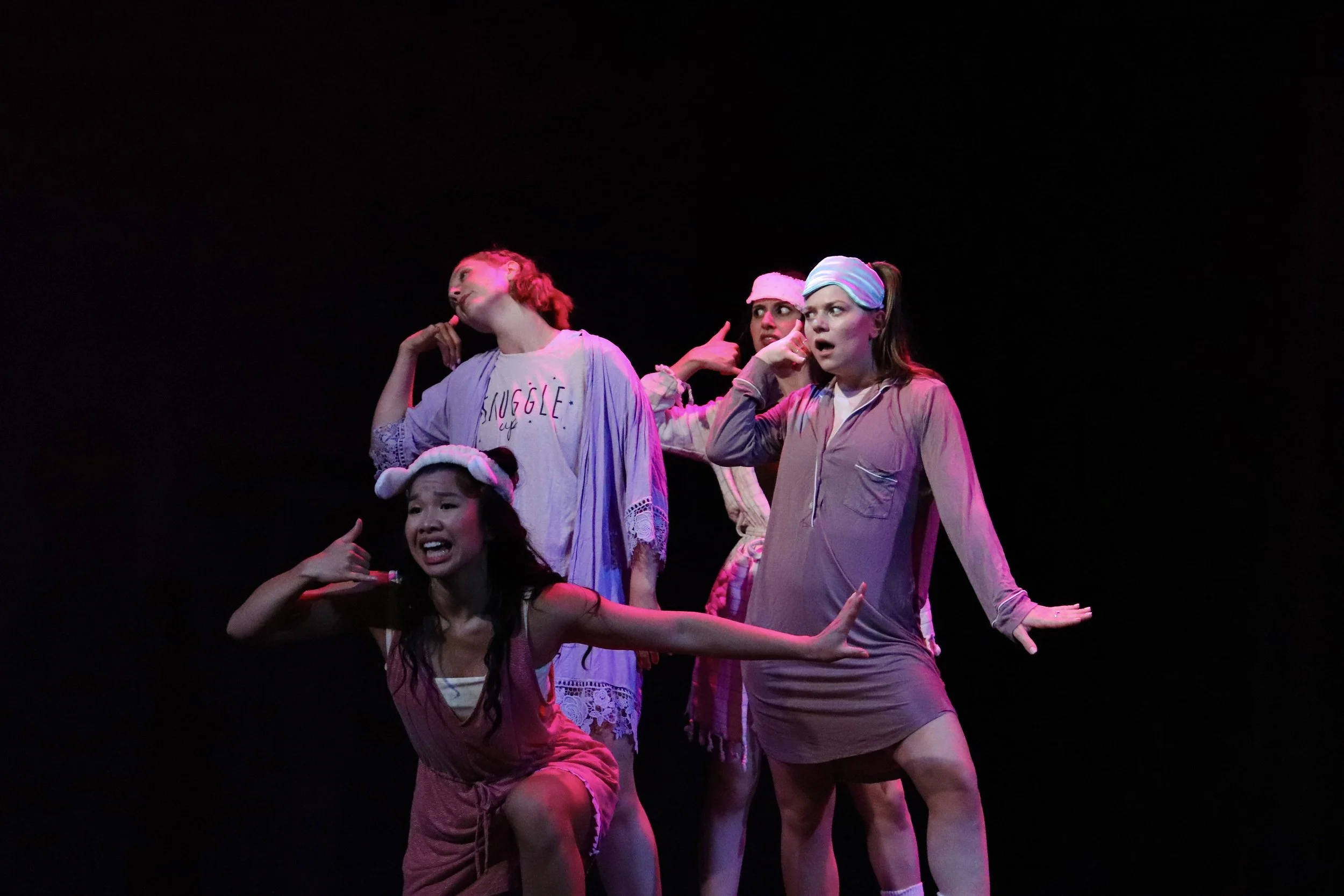 Joanne Choi, Rachel Anne Hunt, Elif Coskun, and Mari MacDonald in When I Grow Up: A Cabaret. Photo by Alexa Jean Photography