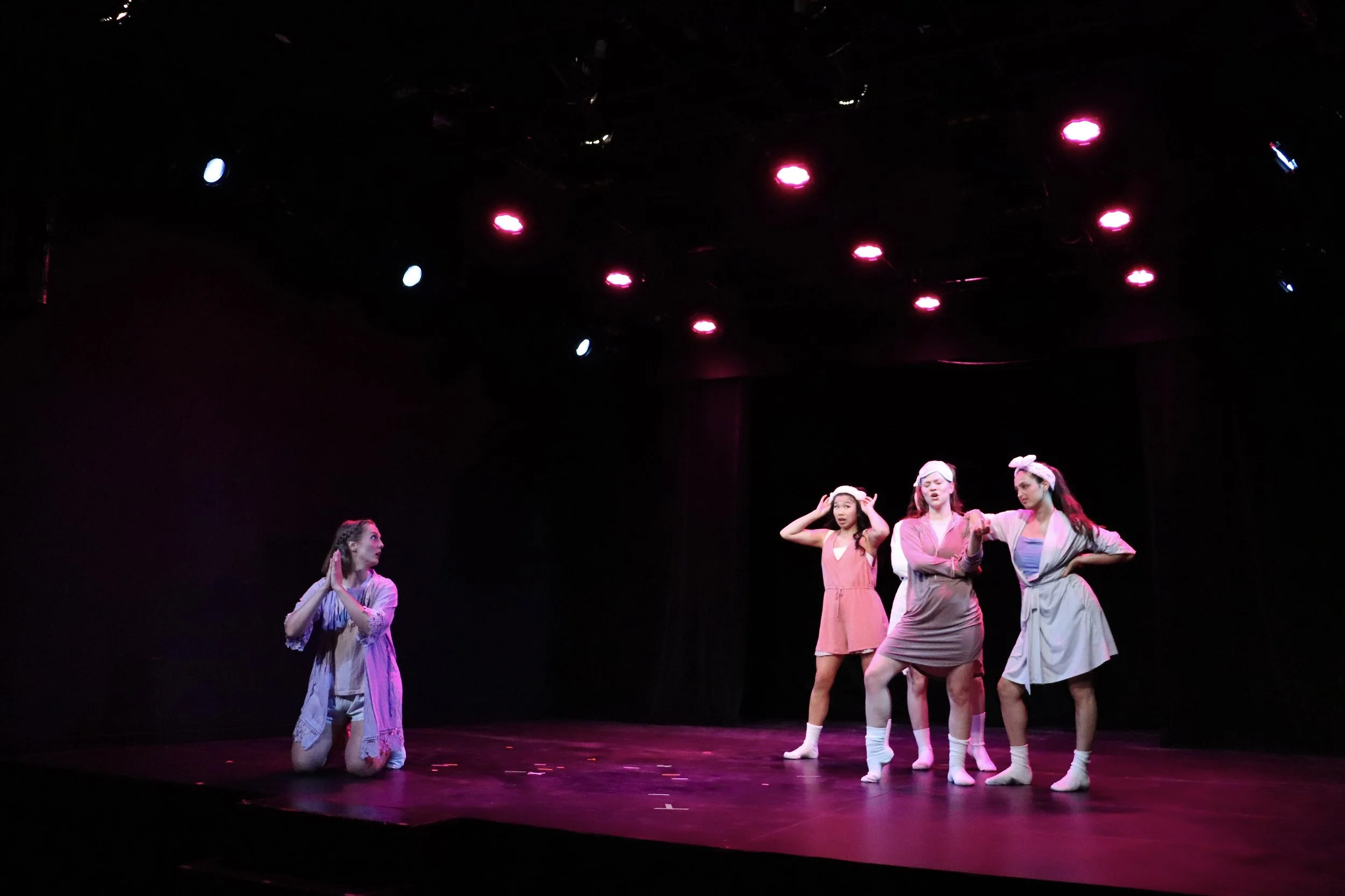 Rachel Anne Hunt, Joanne Choi, Elif Coskun, Mari MacDonald, and Chloe Nicole Castrucci in  When I Grow Up: A Cabaret. Photo by Alexa Jean Photography