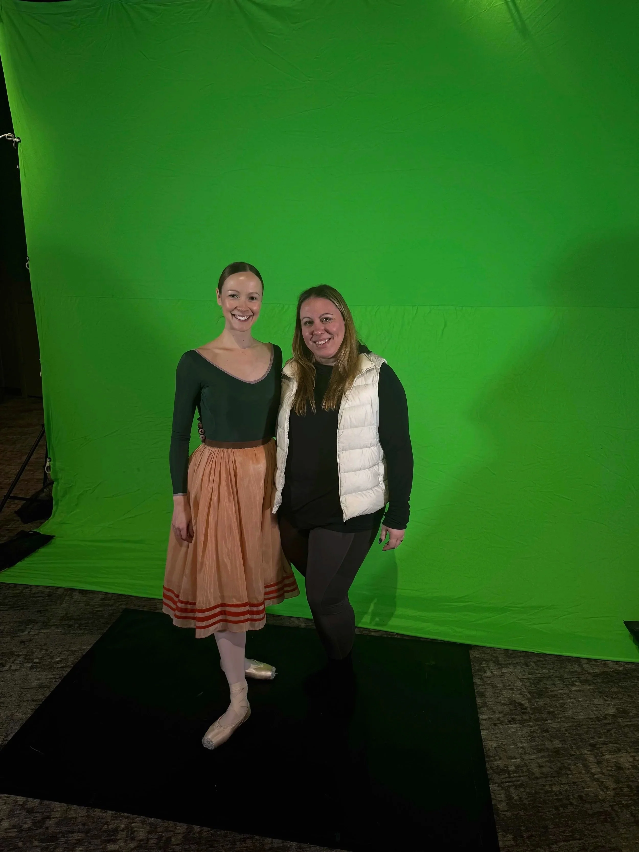 Filming for Murder for Two with Elizabeth Lamont