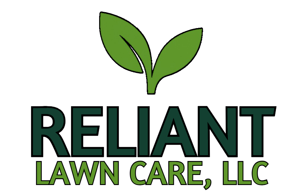Logo for Reliant Lawn Care LLC with a green sprout above the company name