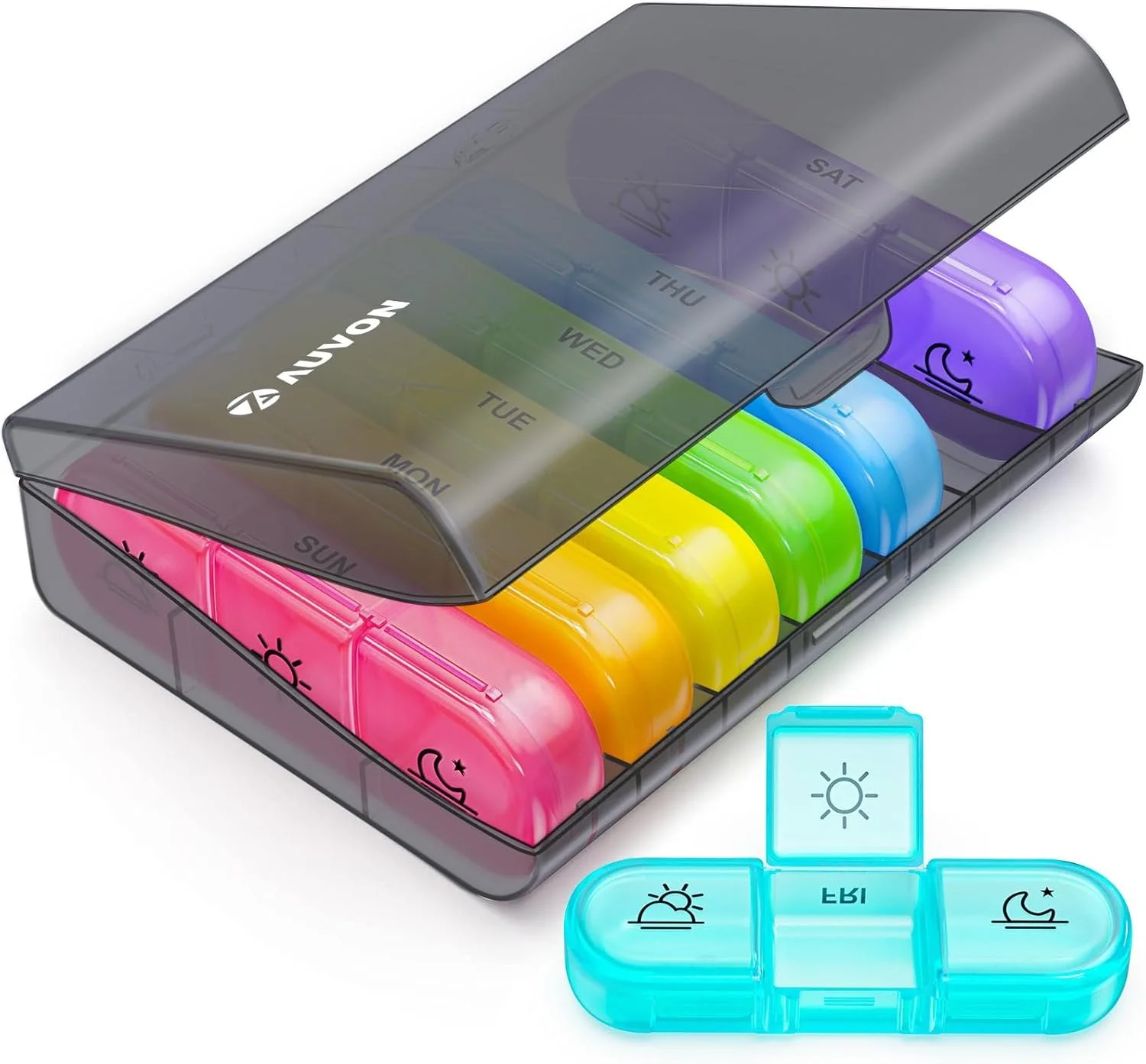 AUVON Weekly Pill Organizer 3 Times a Day, Large 7 Day Pill Box 3 Times a Day with Separate Container, Portable Pill Case for Medication, Vitamins, Fish Oil...