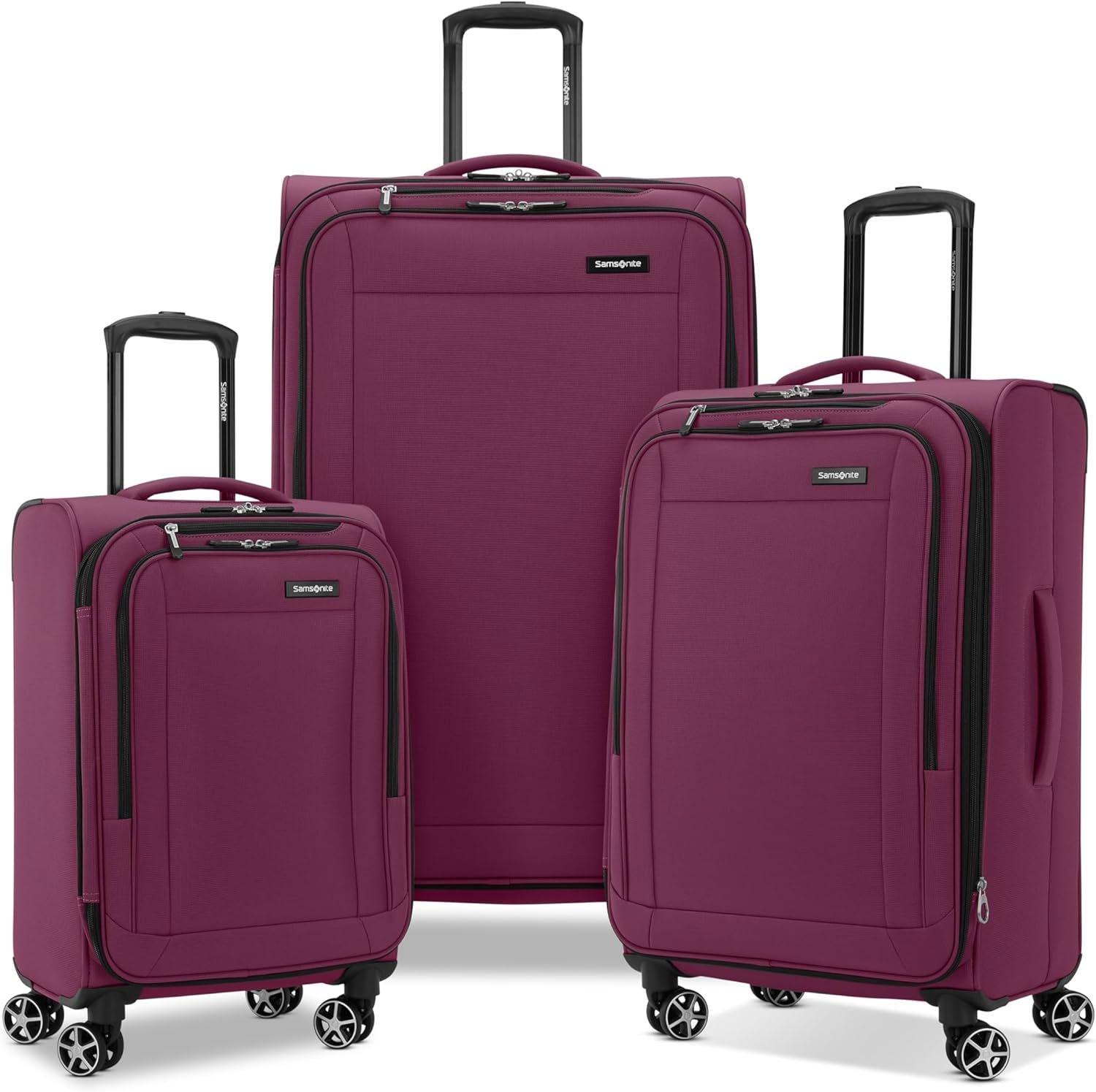 Samsonite Saire LTE Softside Expandable Luggage with Spinners | Raspberry | 3PC (CO/MED/LG)