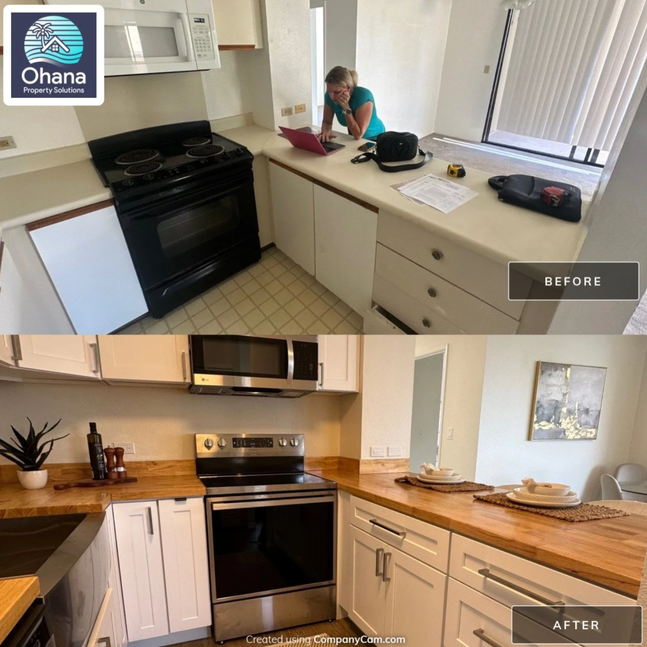 Kaneohe kitchen renovation before and after modern cabinet upgrade.