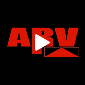 AVEX logo with red letters and a white play button overlay on a black background.
