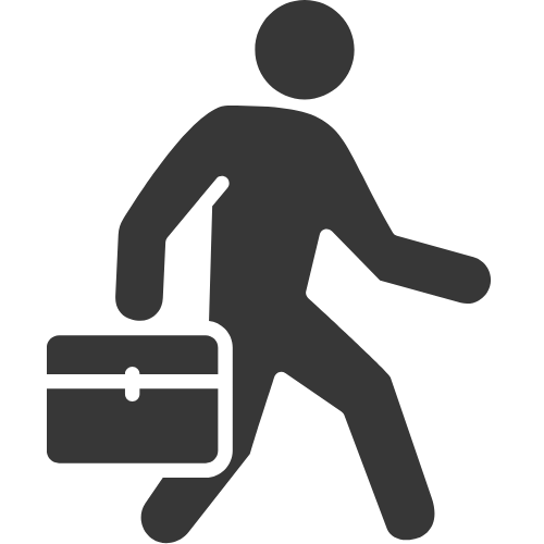 Icon of a person carrying a briefcase