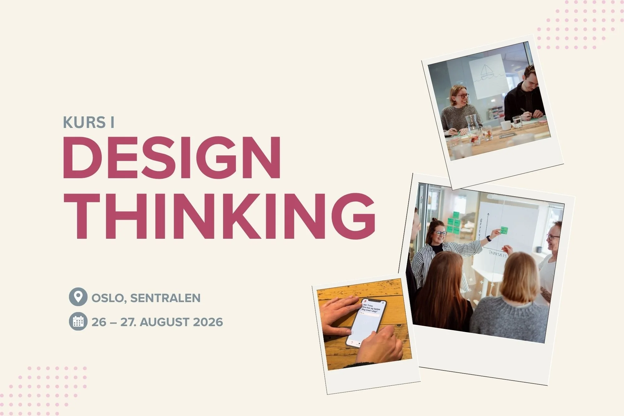 Kurs i design thinking, 26. – 27. august 2026