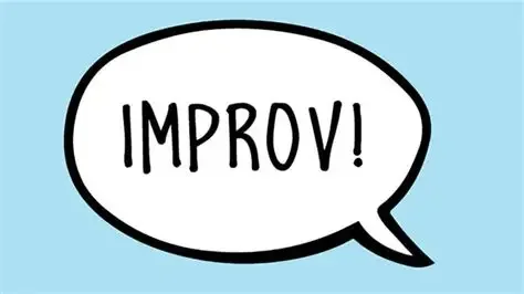 Speech bubble with the word 'IMPROV!' inside.