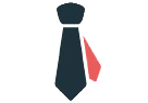 Stropdas met een rood en wit patroon