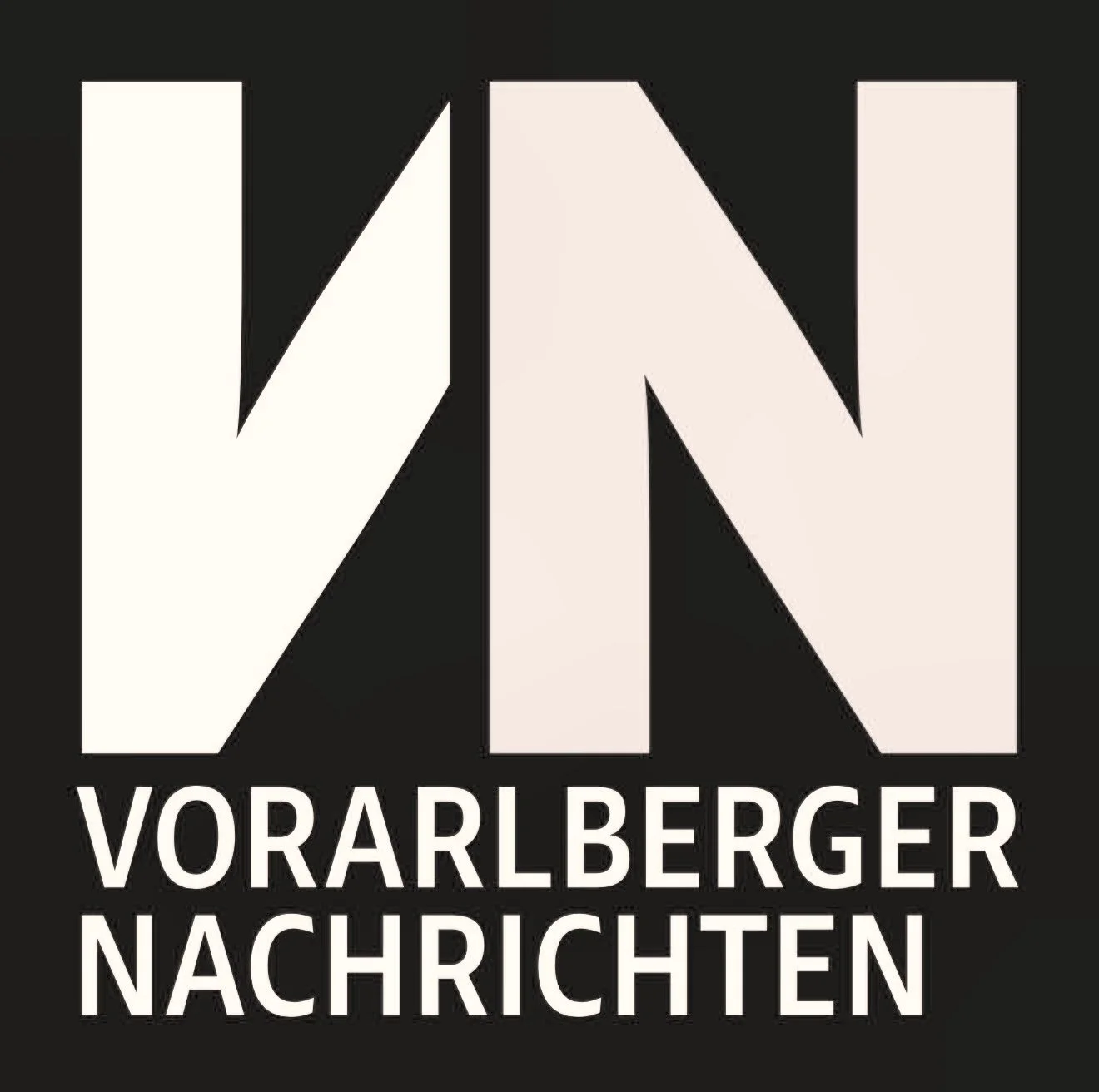 Logo of Vorarlberger Nachrichten, featuring large stylized letters 'VN' in white on a black background, with the full name written below.
