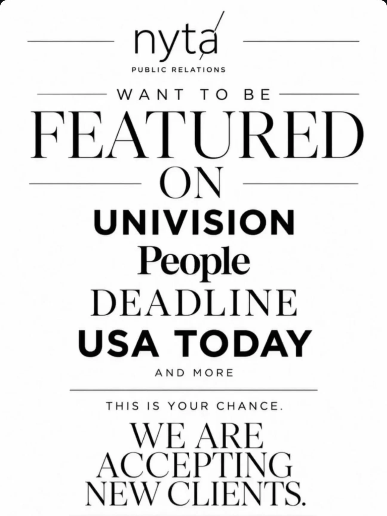 Let us do the work, you just sit back and get featured!