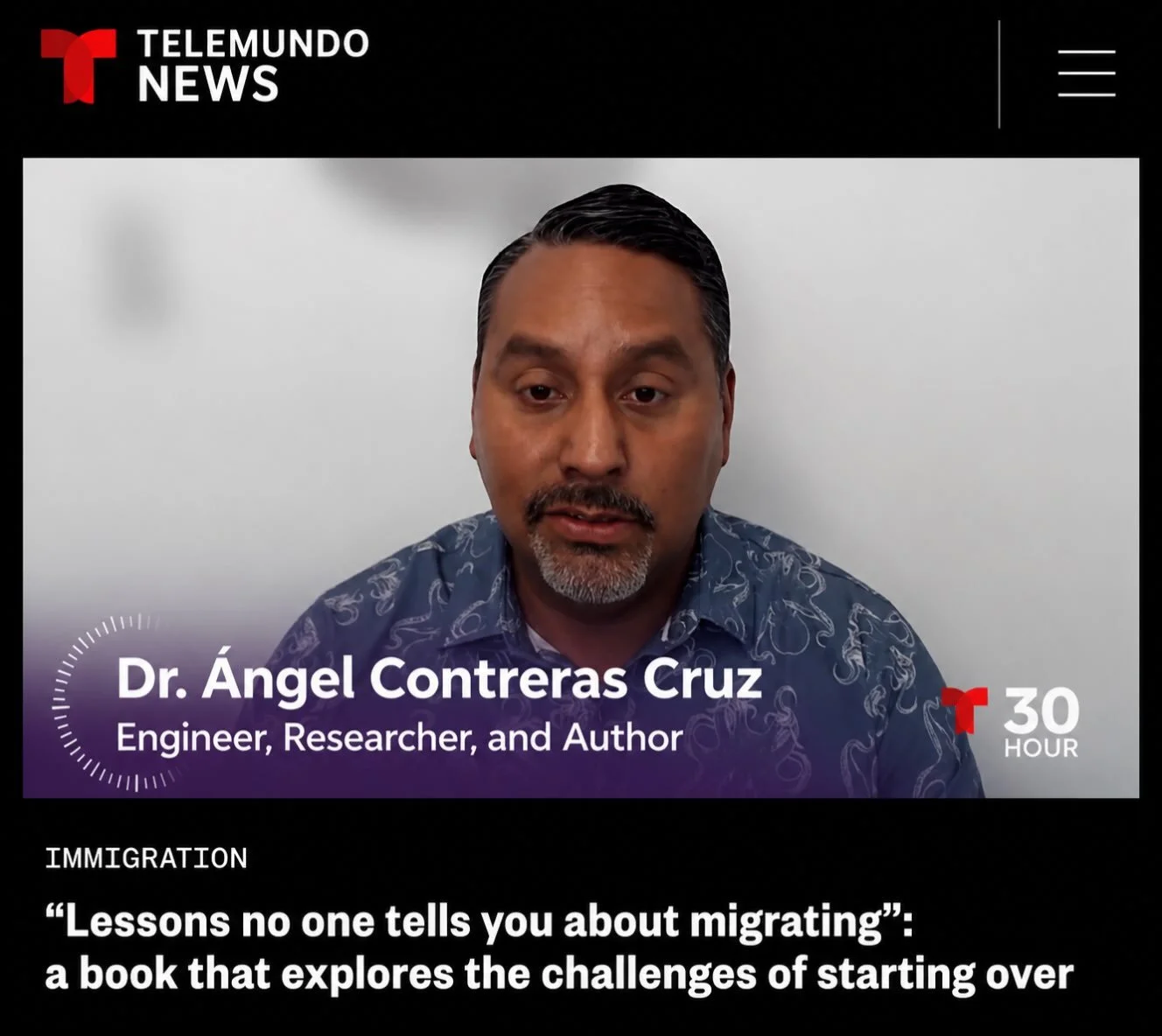 Thank you @telemundo for giving our client @dr.angelcontrerascruz a chance to speak about his book!