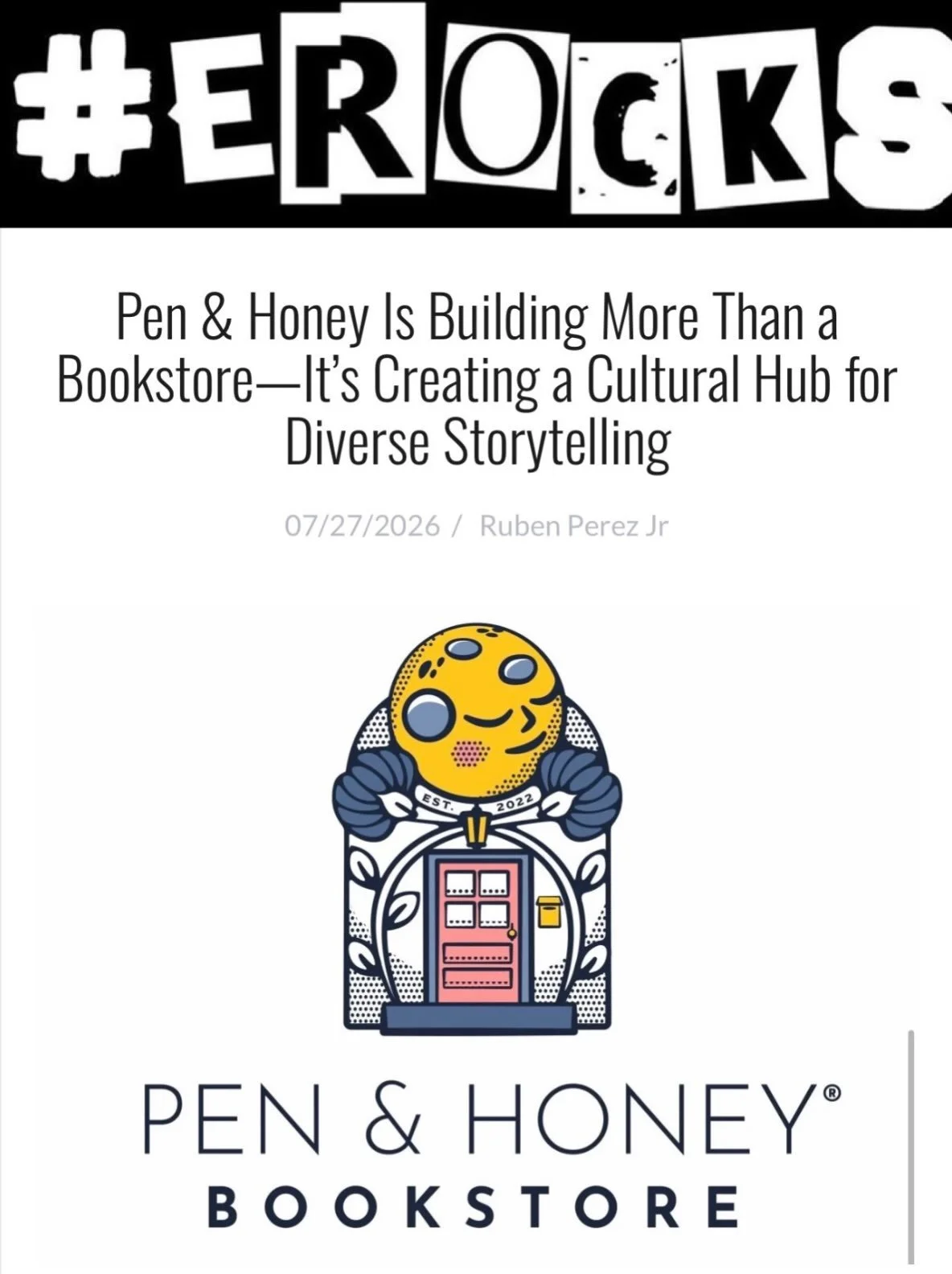 Congrats to our client @penandhoneybookstore for being featured on @erocksonline 

Thank you @erocksonline for giving our client @penandhoneybookstore a chance to speak about her craft!