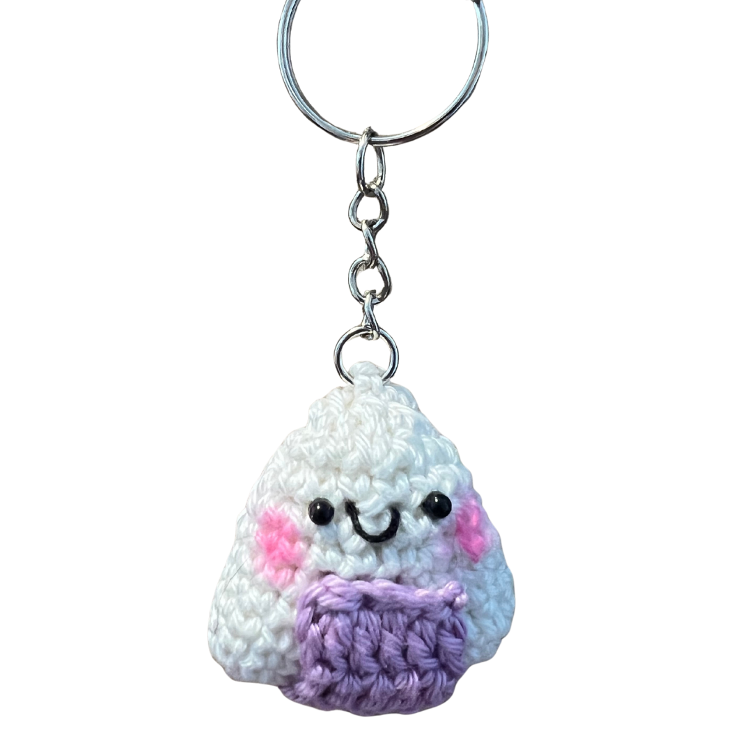swr crochet onigiri keyring