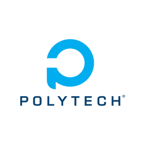 Logo de Polytech, une école d'ingénieurs, avec un symbole stylisé en bleu et le texte 'Polytech' en dessous.