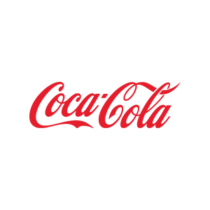 Logo de Coca-Cola en rouge sous le texte en noir "Enjoy Coca-Cola".