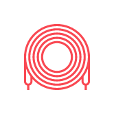 Un cable de carga para un teléfono móvil con un conector en forma de USB-C.