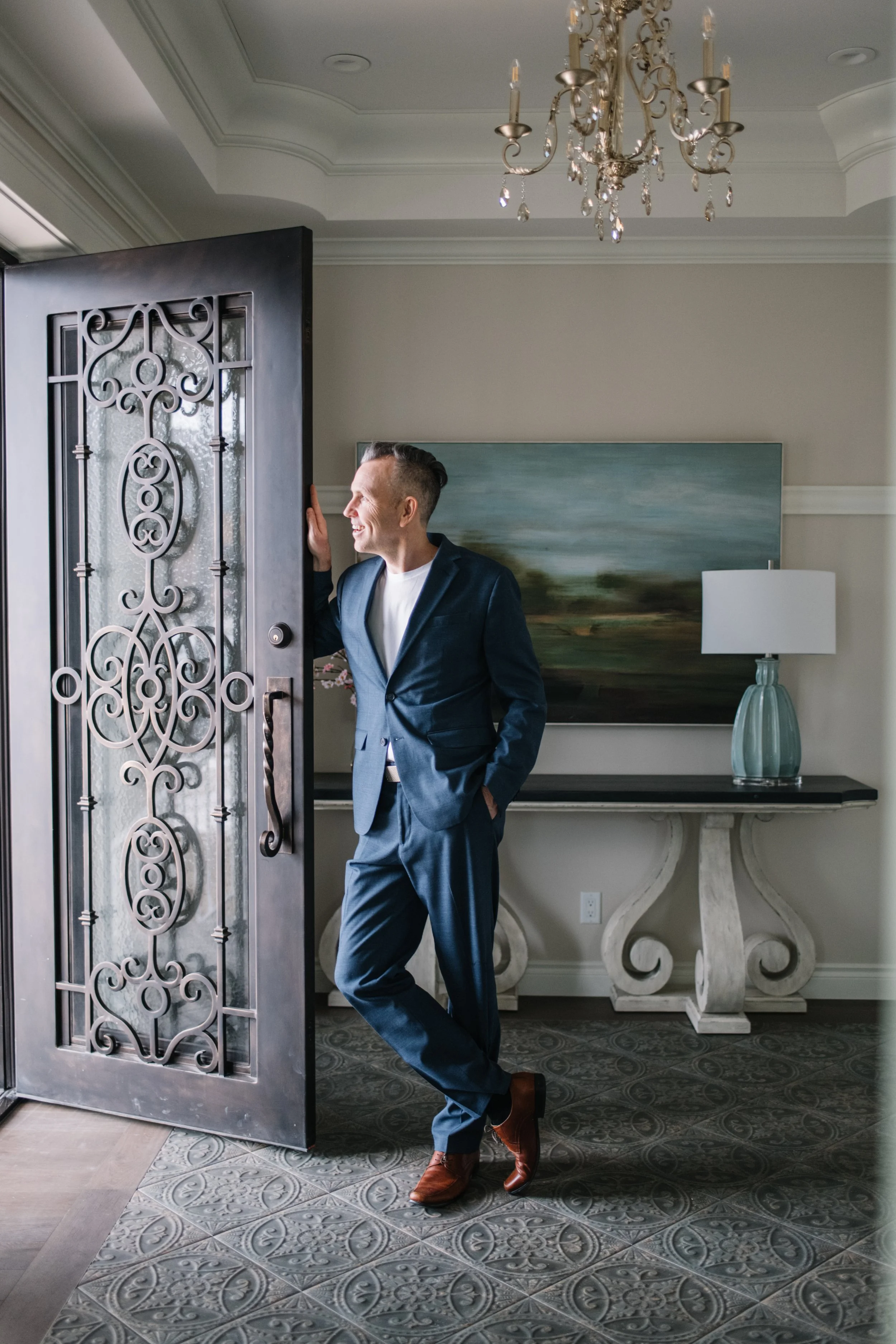 Architectural Technologist Keith Fortin of Flawless Interiors in Victoriapocket and is looking away from the door.