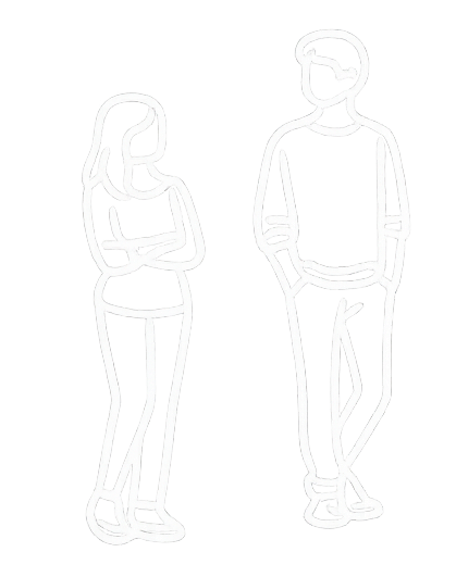 Illustratie van een staande vrouw en man