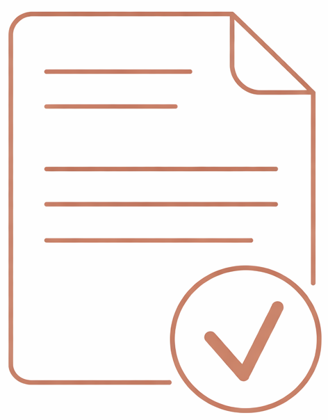 Illustratie van een document met een vinkje.