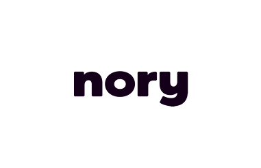 The word "nory" in bold, lowercase black letters on a white background.
