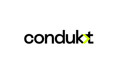 Logo with the word 'condukt' in black lowercase letters and a small green arrow pointing right at the end.