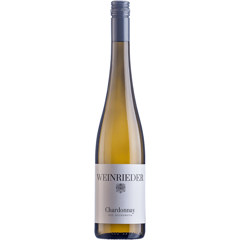 Een fles Chardonnay Ried Bockgärten van Weinrieder