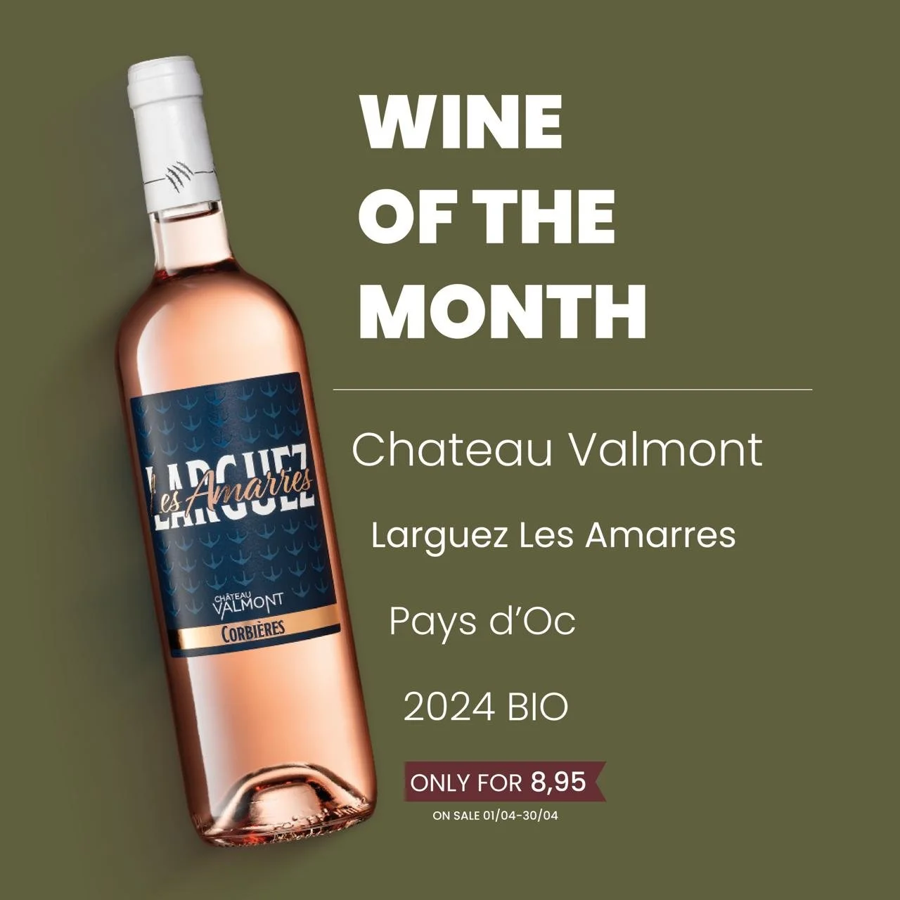 Wine of the month illustratie van Larguez-Les-Amarres, de huis rosé wijn van Vino by Palazzo