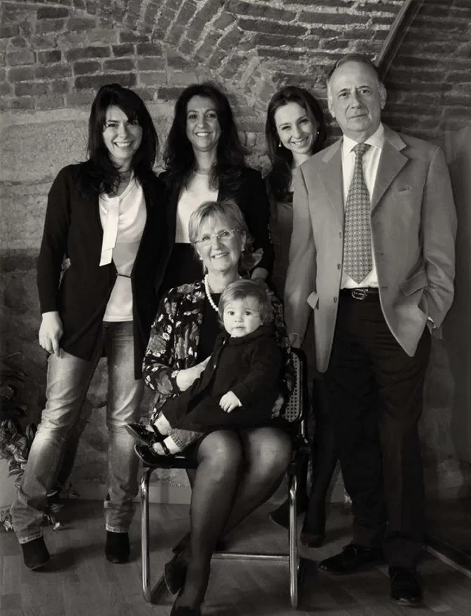 Een familiefoto van de familie Bonfanti