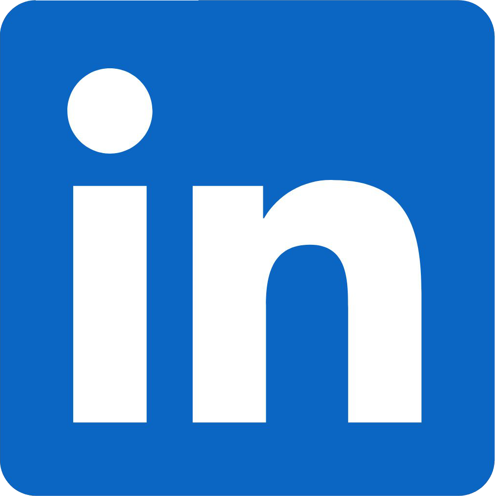 Logo de LinkedIn avec un fond bleu et les lettres 'in' en blanc.