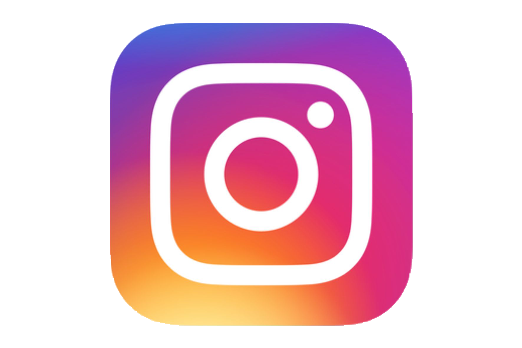 Logo d'Instagram avec un dégradé de couleurs allant du violet au jaune à l'arrière-plan.