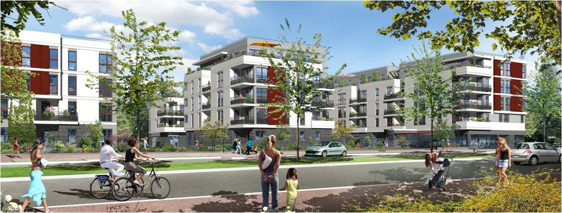 97 logements à Montévrain, projet réalisé au sein de l'agence Atelier 2 M (2006).