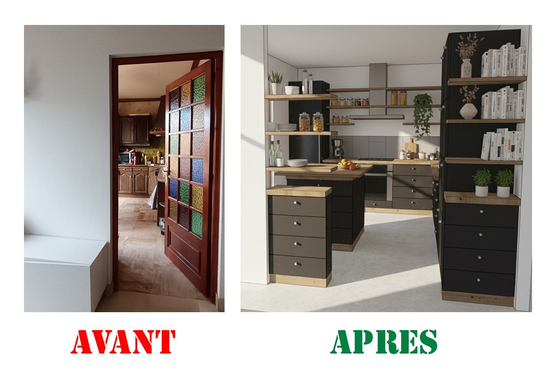 Ouverture, agencement et optimisation d'une cuisine à Herblay-sur-Seine, Val d'Oise (2025).