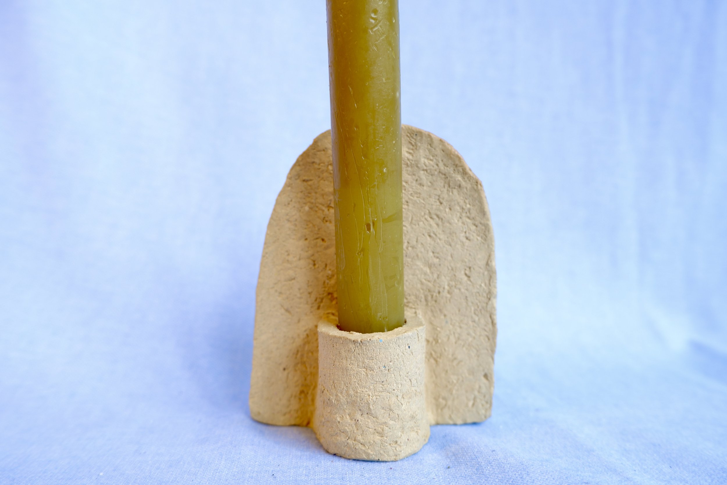 A holder for a candle.