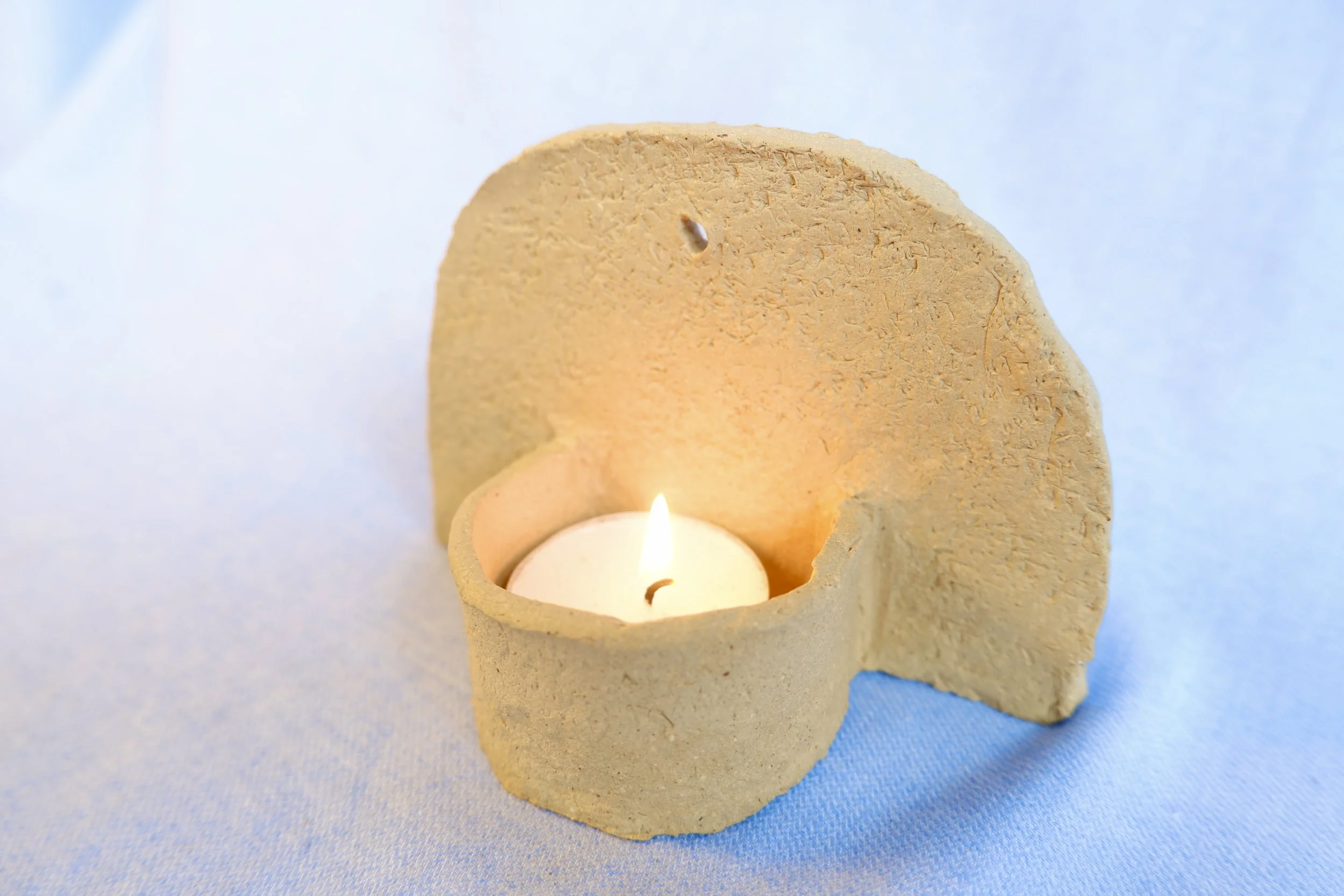 A holder for a candle.
