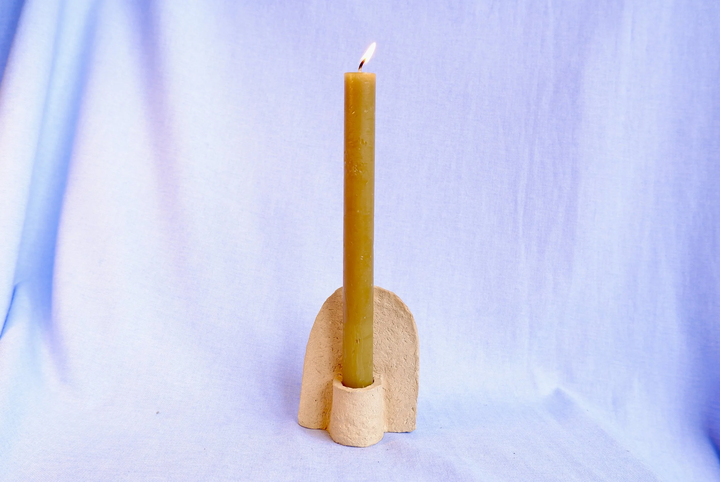 A holder for a candle.