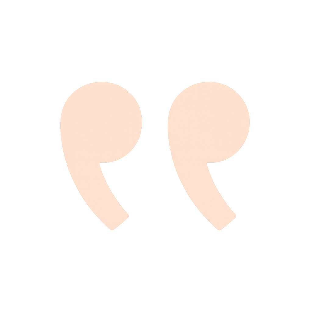 Pink quotation marks on a black background.