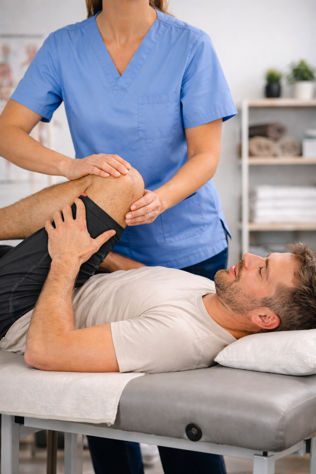 Manipulation osteopathique sur homme adulte