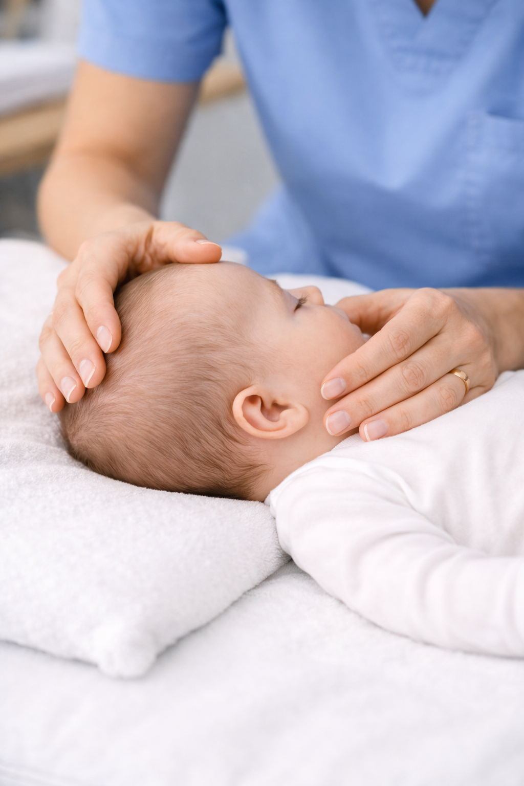 Manipulation osteopathique sur nourrisson
