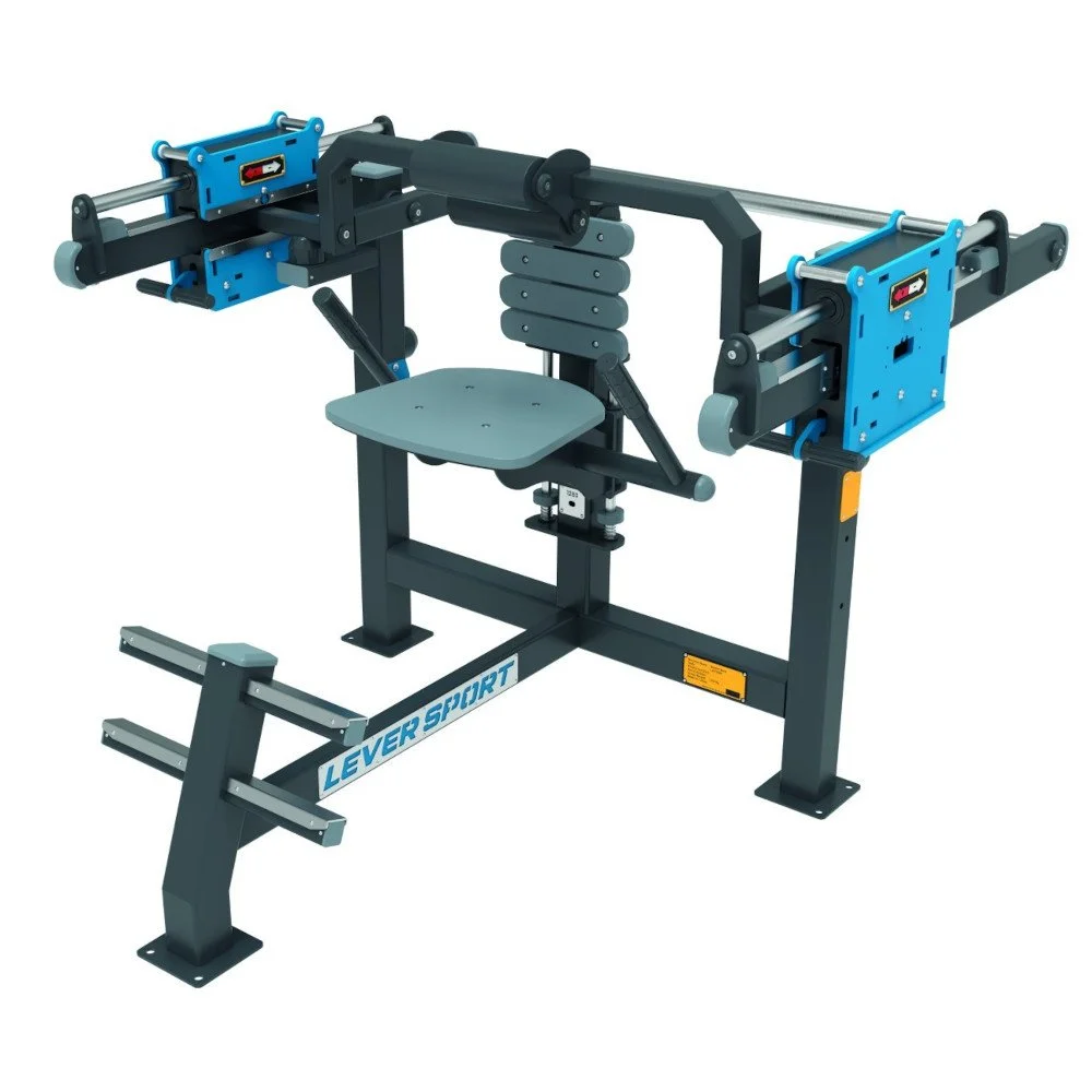 Professional outdoor seated back extension machine with adjustable resistance — durable steel frame designed for safe public use and real estate fitness areas, Omnigym-level performance.