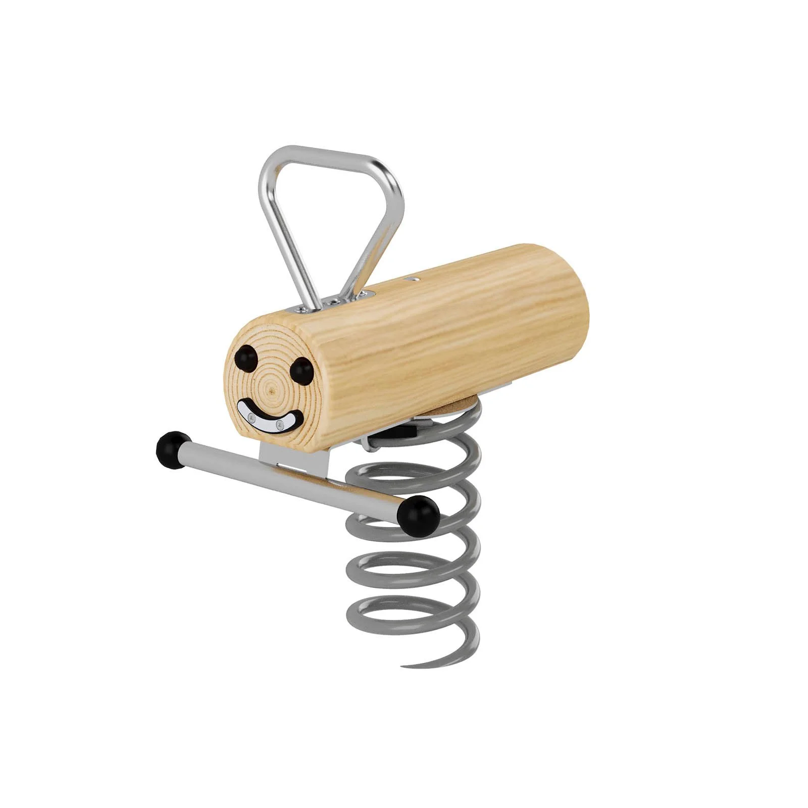 Robinio Worm spring rocker with metal base for children aged 1–12, designed for public playgrounds, supporting balance and coordination, EN 1176 compliant.